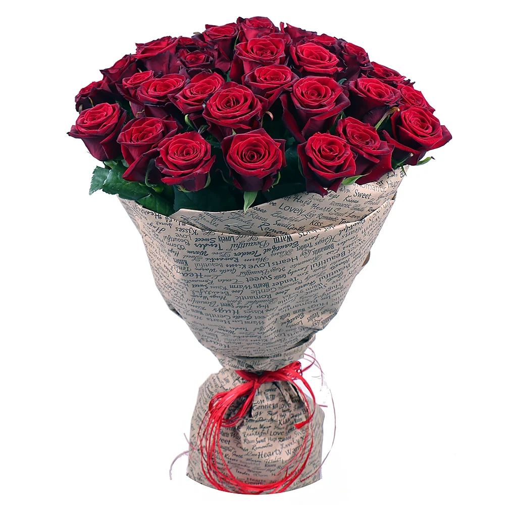 rose (35 pcs.), packaging, ribbon