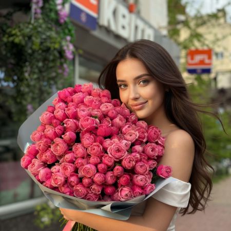 rose (51 pcs.), packaging, ribbon