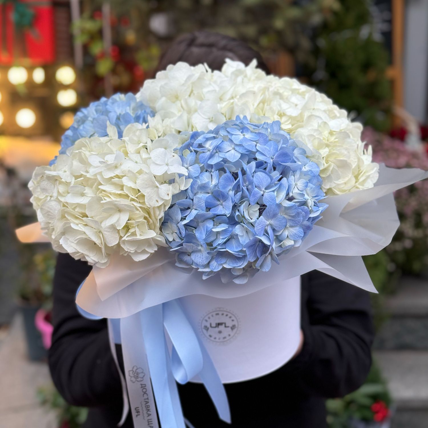 Bouquet Tender hydrangeas in a box 5pcs