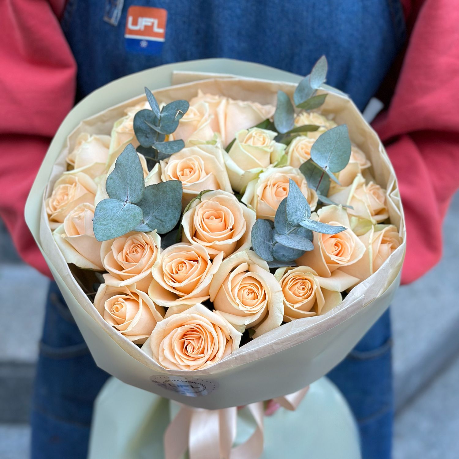 Bouquet  25 peach roses