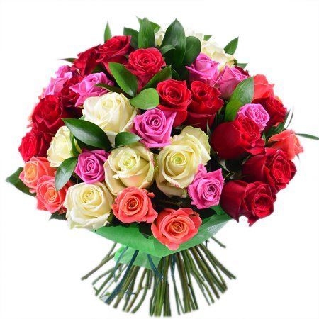 Bouquet 51 multi-colored roses