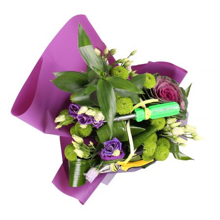 green bush chrysanthemum, packaging, ribbon