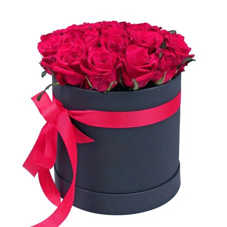 oasis, embossed box, rose (23 pcs.), packaging, ribbon